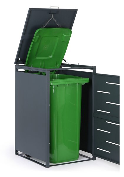 Wiata na pojemnik na odpady 240 l, 1160 x 695 x 800 mm, zamykana