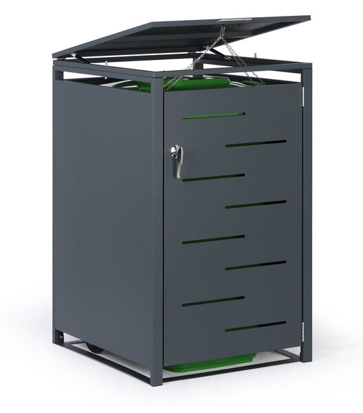 Wiata na pojemnik na odpady 240 l, 1160 x 695 x 800 mm, zamykana