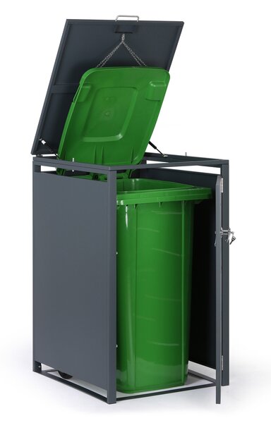 Wiata na pojemnik na odpady 240 l, 1160 x 695 x 800 mm, zamykana