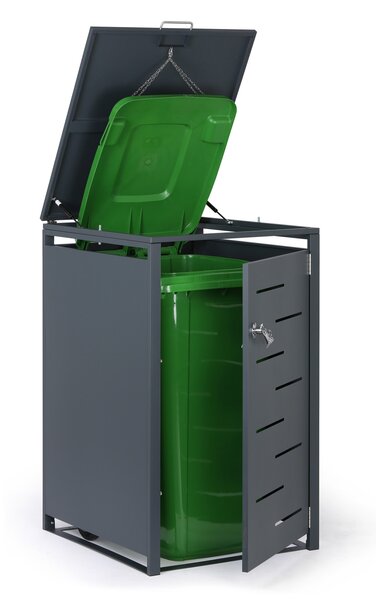 Wiata na pojemnik na odpady 240 l, 1160 x 695 x 800 mm, zamykana