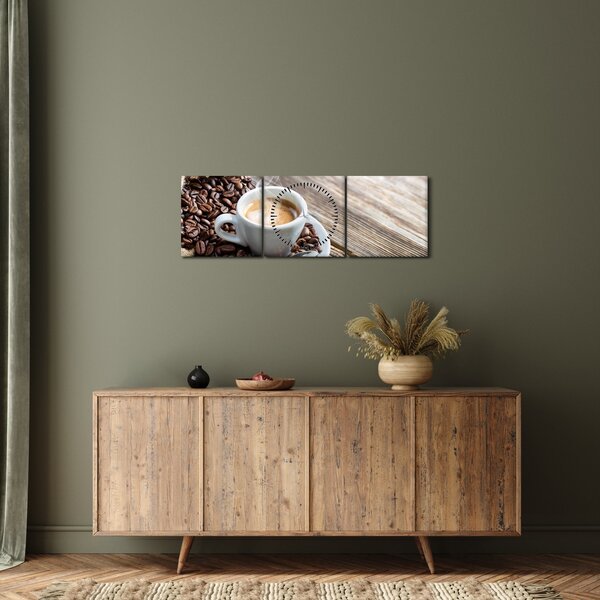 Obraz - Espresso (z zegarem) (90x30 cm)