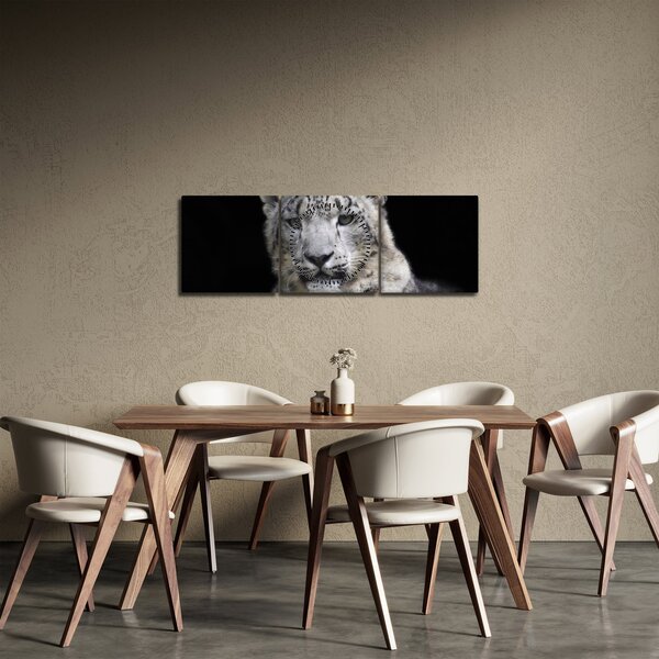 Obraz - Snow Leopard (z zegarem) (90x30 cm)