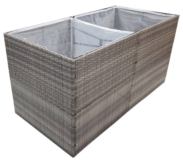 Donica ogrodowa, szara, 157x80x80 cm, rattan PE