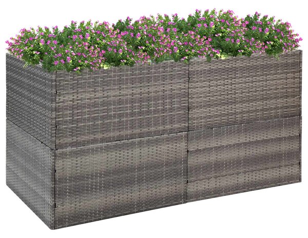 Donica ogrodowa, szara, 157x80x80 cm, rattan PE