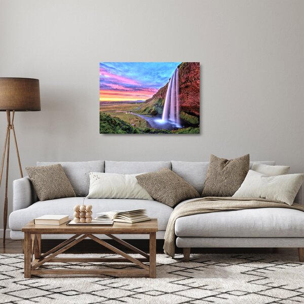 Obraz na szkle - Wodospad Seljalandsfoss (70x50 cm)