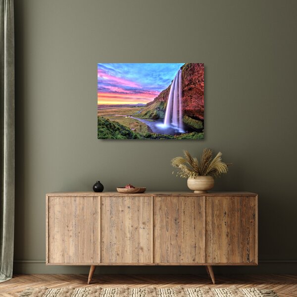 Obraz na szkle - Wodospad Seljalandsfoss (70x50 cm)