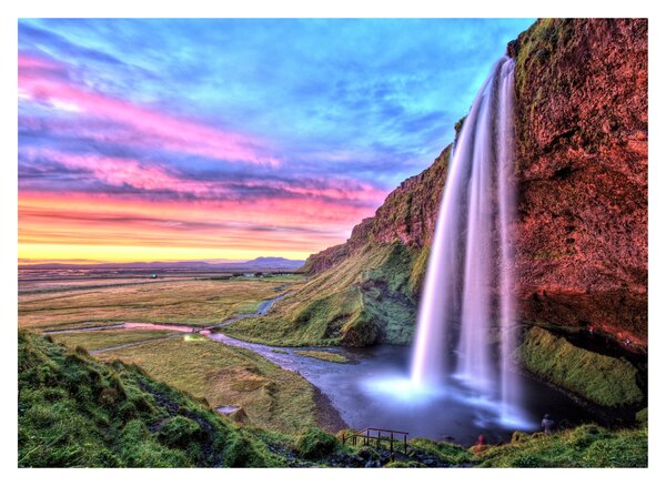 Obraz na szkle - Wodospad Seljalandsfoss (70x50 cm)