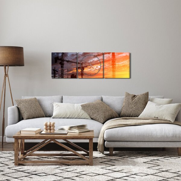 Obraz - Plac budowy (z zegarem) (90x30 cm)