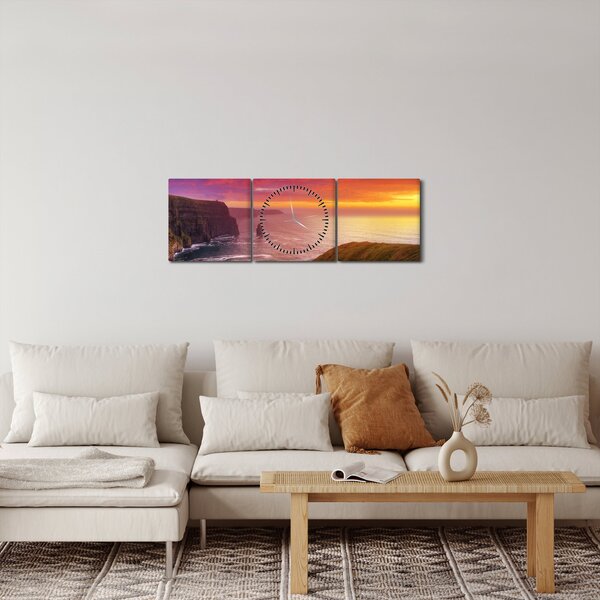 Obraz - Klify Moheru (z zegarem) (90x30 cm)
