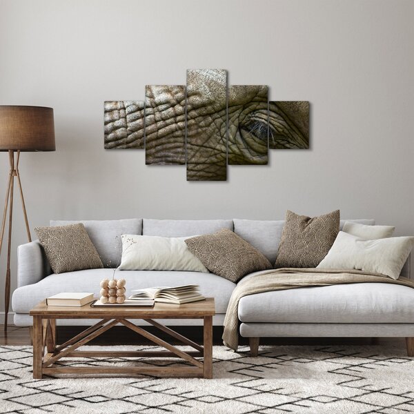 Obraz - Zbliżenie na stare oko słonia (125x70 cm)