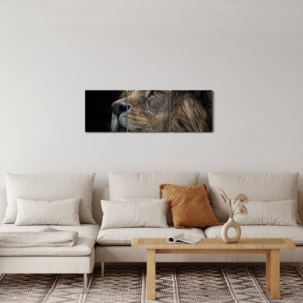 Obraz - Majestatyczny lew (z zegarem) (90x30 cm)