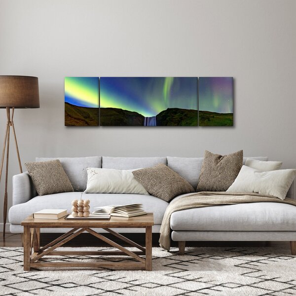 Obraz - Zorza polarna na Islandii (170x50 cm)