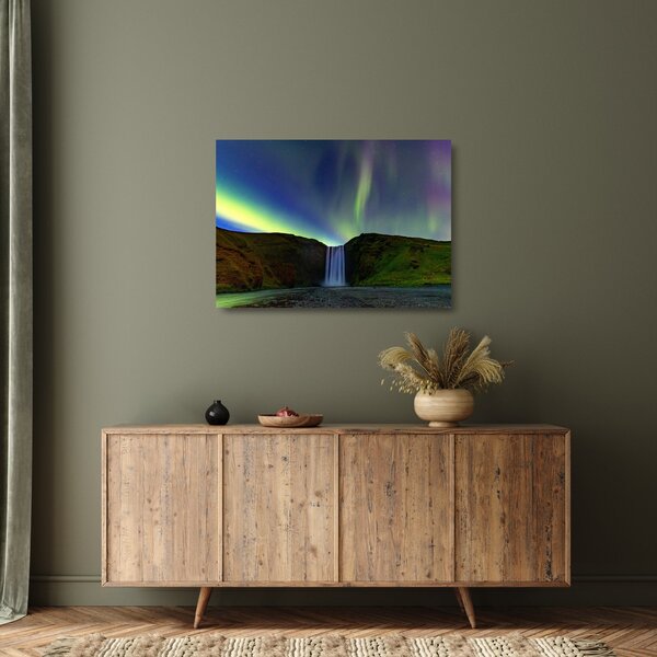 Obraz na szkle - Zorza polarna na Islandii (70x50 cm)