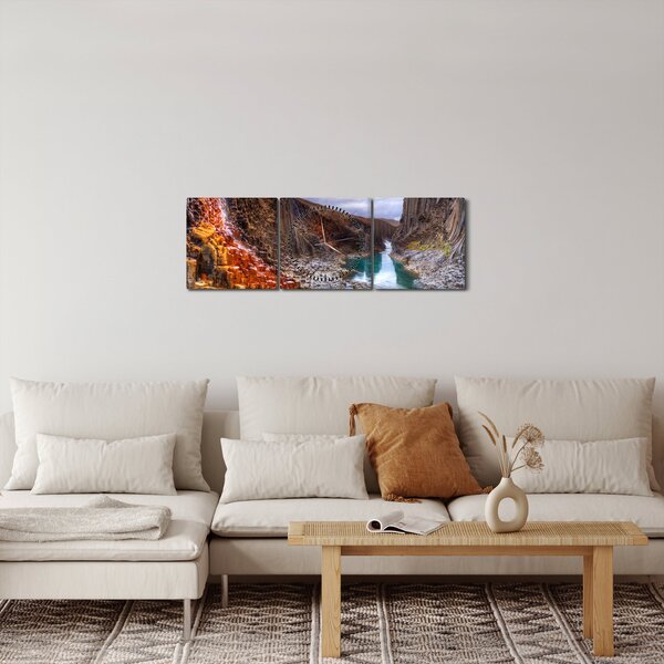 Obraz - Kanion Studlagil (z zegarem) (90x30 cm)