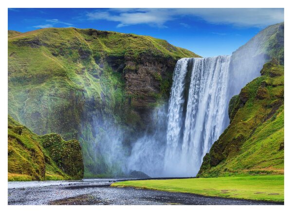 Obraz na szkle - Wodospad Seljalandsfoss (70x50 cm)