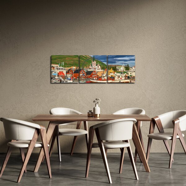 Obraz - Húsavík (z zegarem) (90x30 cm)