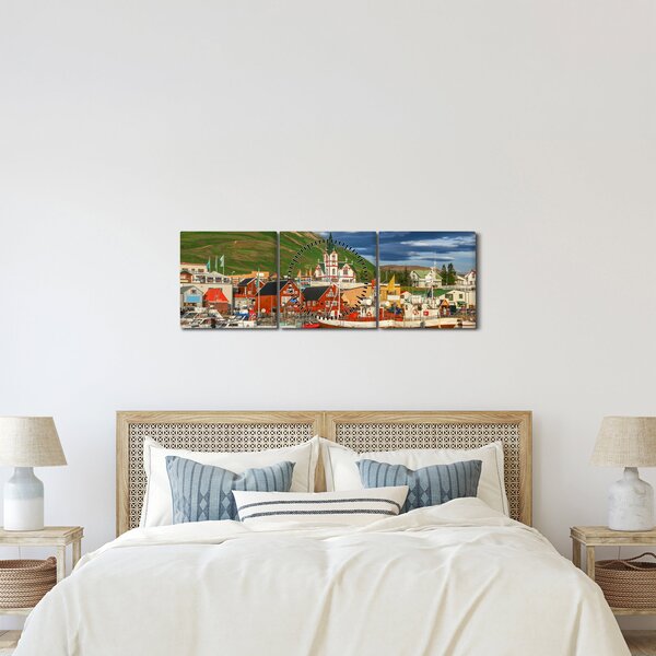 Obraz - Húsavík (z zegarem) (90x30 cm)
