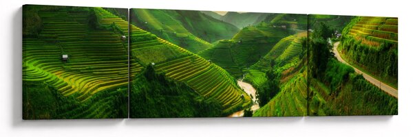 Obraz - Tarasy ryżowe Mu Cang Chai (170x50 cm)