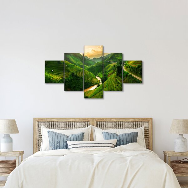 Obraz - Tarasy ryżowe Mu Cang Chai (125x70 cm)