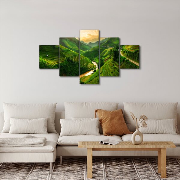 Obraz - Tarasy ryżowe Mu Cang Chai (125x70 cm)