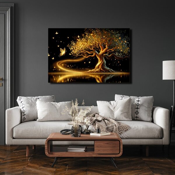 Obraz drzewo życia złota magia