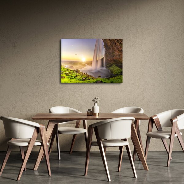 Obraz - Seljalandsfoss od tyłu jaskini (70x50 cm)