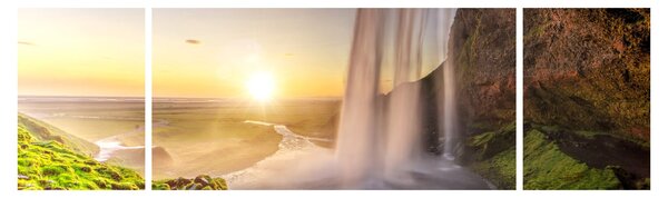 Obraz - Seljalandsfoss od tyłu jaskini (170x50 cm)