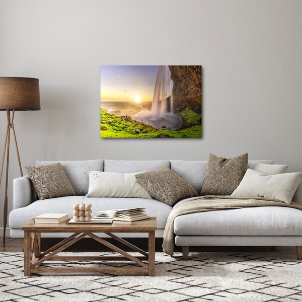 Obraz - Seljalandsfoss od tyłu jaskini (70x50 cm)