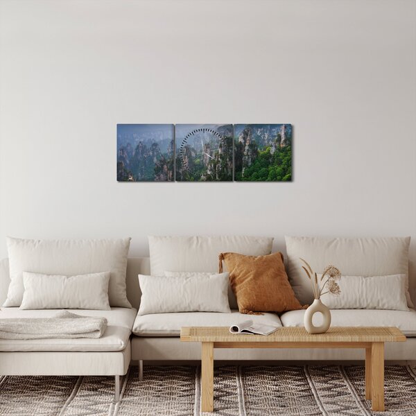 Obraz - Narodowy Park Leśny Zhangjiajie (z zegarem) (90x30 cm)