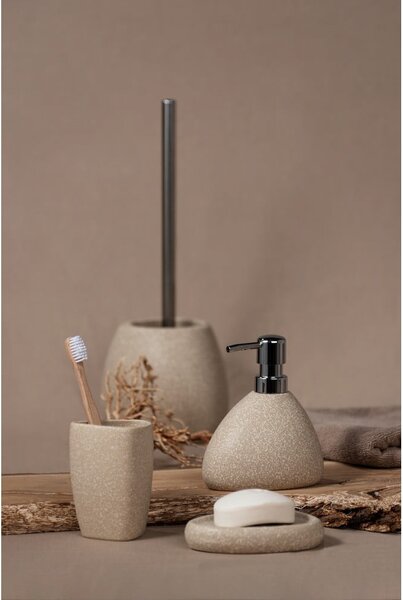 Beżowa ceramiczna szczotka do WC Wenko Pion