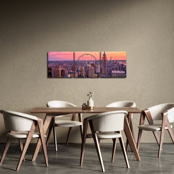 Obraz - Nowy Jork (z zegarem) (90x30 cm)
