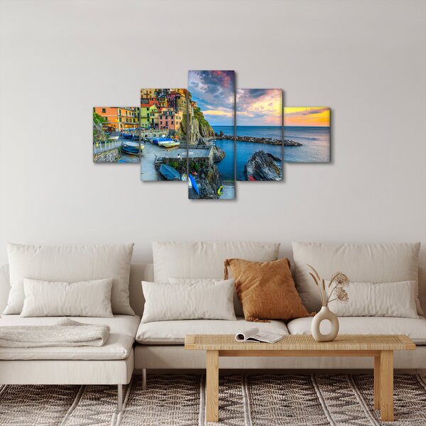 Obraz - Wioska śródziemnomorska (125x70 cm)