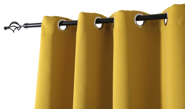 Żółta zasłona OXFORD 140x250 cm Zawieszanie: Metalowe pierścienie