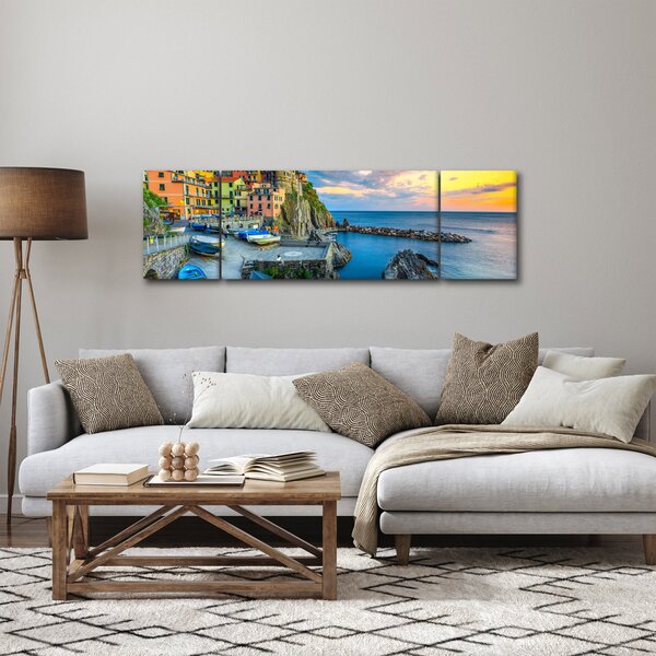 Obraz - Wioska śródziemnomorska (170x50 cm)