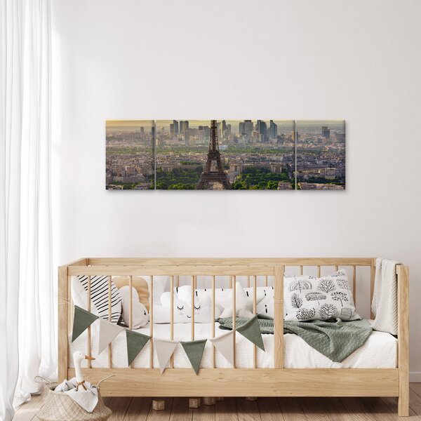Obraz - Panorama Paryża (170x50 cm)