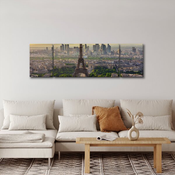 Obraz - Panorama Paryża (170x50 cm)