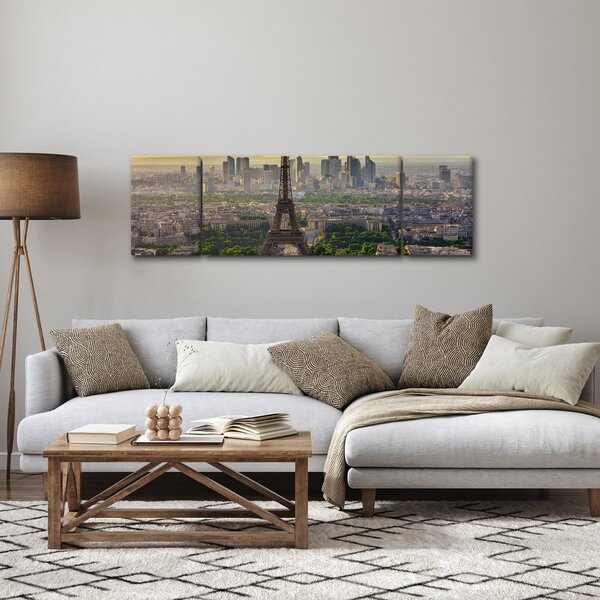 Obraz - Panorama Paryża (170x50 cm)