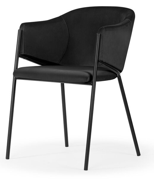 Krzesło tapicerowane Le Narcisse czarne na czarnych nogach