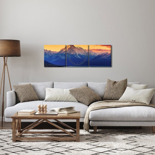 Obraz - Jezioro Pukaki (z zegarem) (90x30 cm)