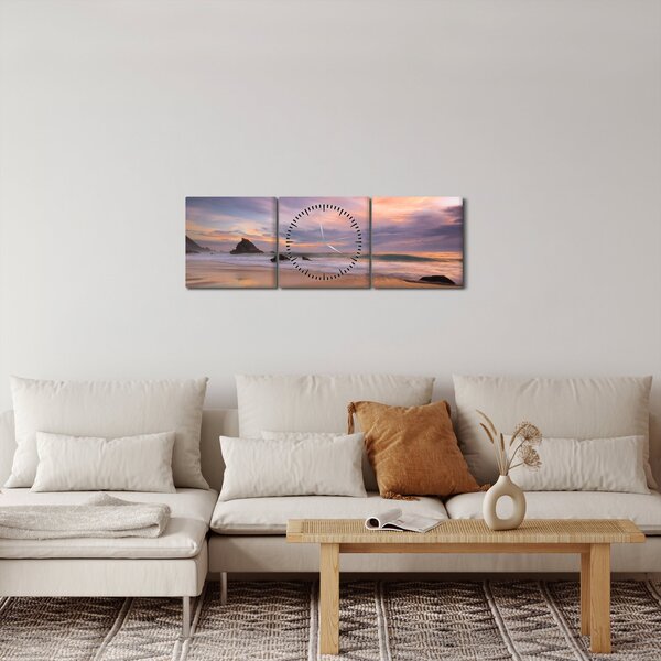 Obraz - Praia da Adraga (z zegarem) (90x30 cm)