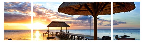 Obraz - Zachód słońca na Mauritiusie (170x50 cm)
