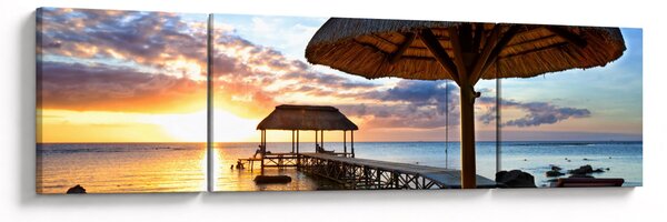 Obraz - Zachód słońca na Mauritiusie (170x50 cm)