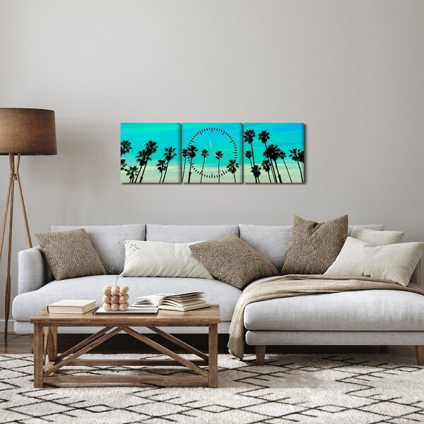 Obraz - Kalifornia (z zegarem) (90x30 cm)