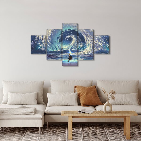 Obraz - Ilustracja przedstawiająca chłopca z włócznią (125x70 cm)