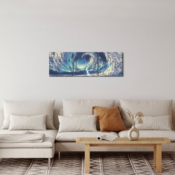 Obraz - Ilustracja przedstawiająca chłopca z włócznią (z zegarem) (90x30 cm)