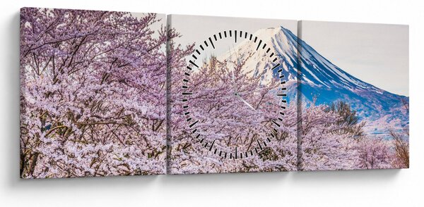 Obraz - Japonia wiosną (z zegarem) (90x30 cm)