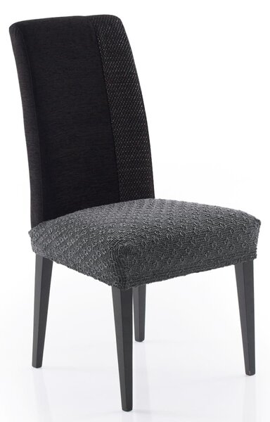 Pokrycie elastyczny na siedzisko krzesła, MARTIN, ciemnoszary, zestaw 2 szt