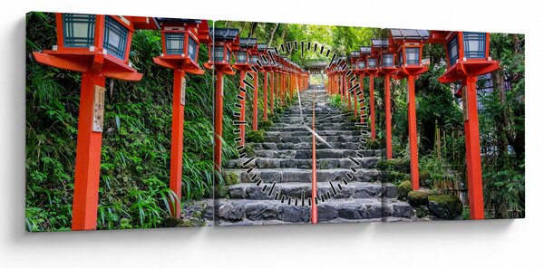 Obraz - Sanktuarium Kifune (z zegarem) (90x30 cm)