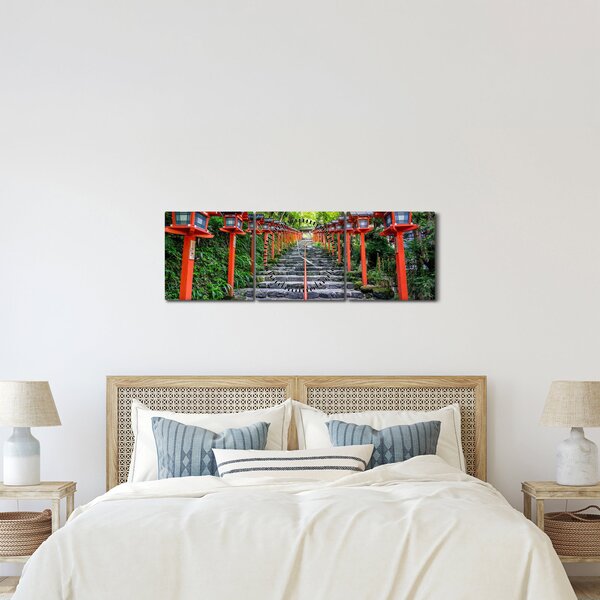 Obraz - Sanktuarium Kifune (z zegarem) (90x30 cm)