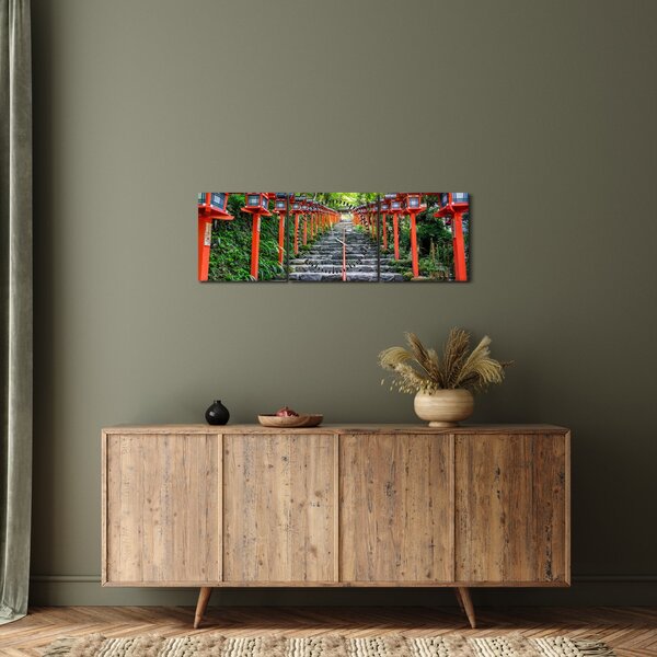 Obraz - Sanktuarium Kifune (z zegarem) (90x30 cm)